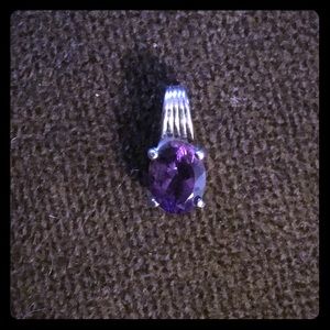 Amethyst sterling silver pendant